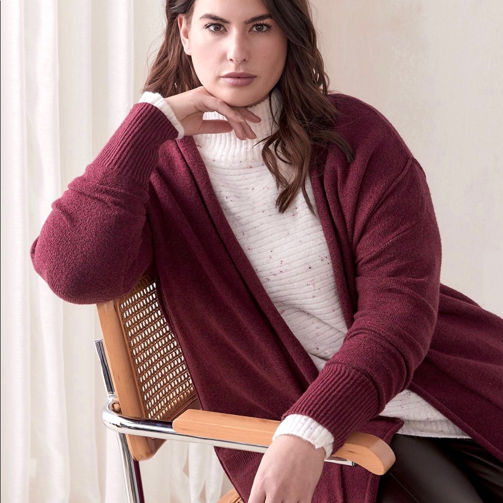 Shawl-Neck Open Cardigan